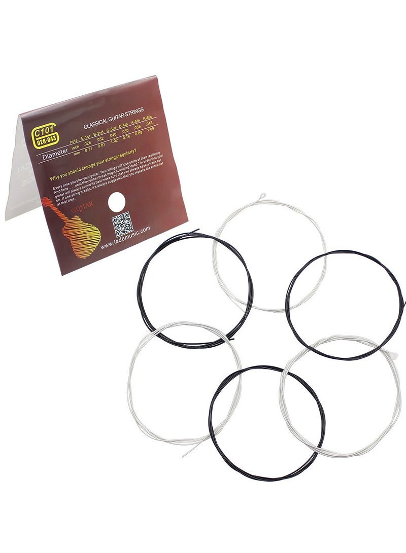 IRIN Classical Guitar String C101 Black Nylon Fiber Optic Guitar Set String Set of 6 Wooden Guitar Strings - Image 3