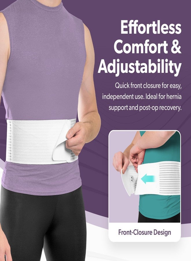BraceAbility Umbilical Hernia Belt - Abdominal Binder Truss with Compression Pad for Belly Button, Navel, Ventral, Epigastric, Hiatal Hernia Relief, Support Brace for Men or Women (S/M 5" White) - Image 5