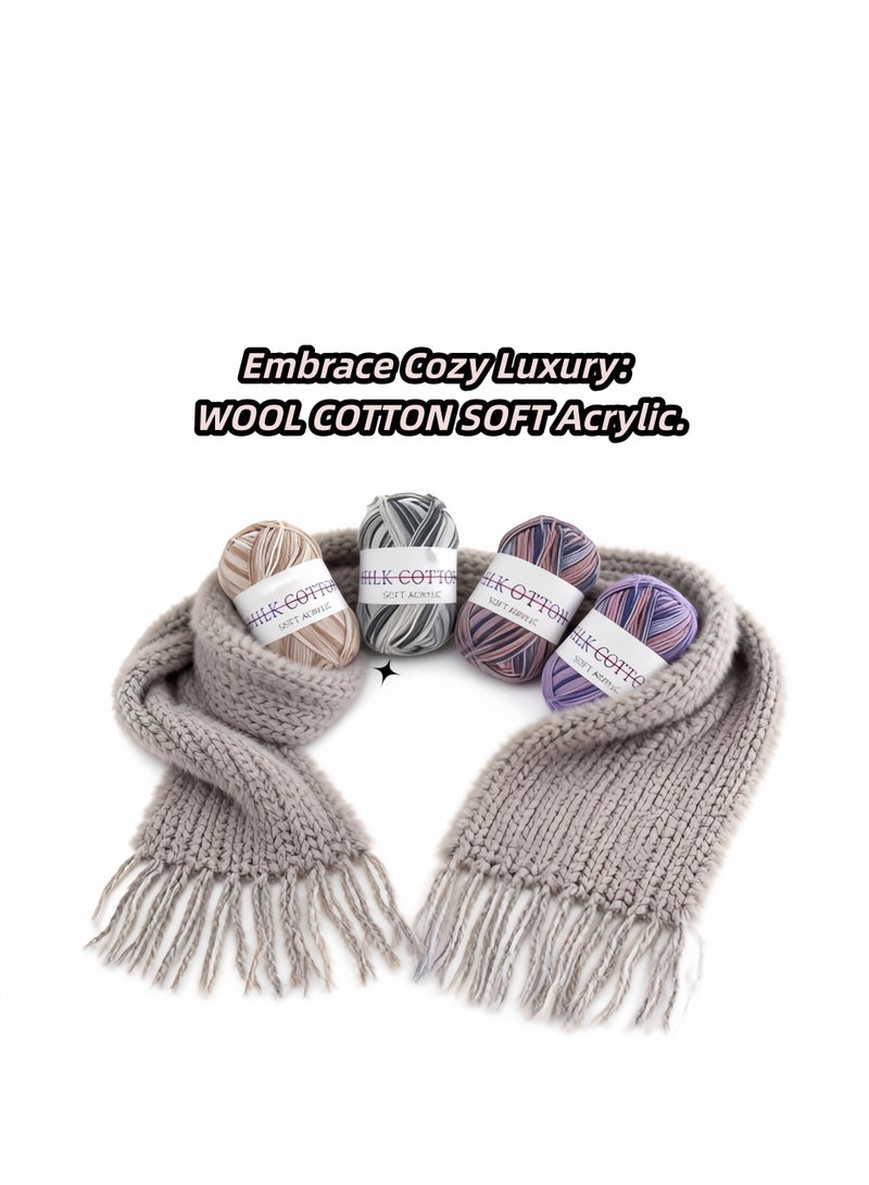 COTTON 6-Pack Soft Acrylic Crochet Yarn Bundle - Gradient Colors (50g Each) | Silk Cotton Feel, Anti-Pilling, for Baby Clothes, Amigurumi, Knitting & Crafts - Image 5