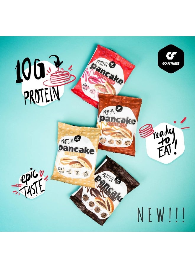 Go Fitness - Go Fitness 12 Protein Pancakes - High Protein Snack, Freshly Baked & Extremely Delicious - Protein Bar Alternative with 10 g Protein Per Pancake (Caramel) - Image 1