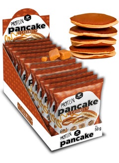 Go Fitness 12 Protein Pancakes - High Protein Snack, Freshly Baked & Extremely Delicious - Protein Bar Alternative with 10 g Protein Per Pancake (Caramel)