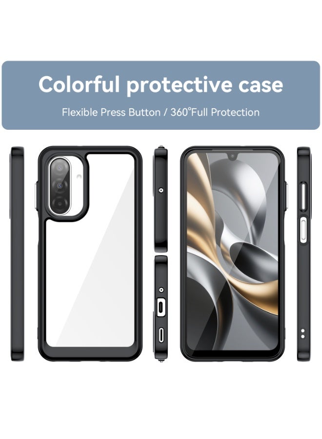 SanHu for Samsung Galaxy A17 4G/5G Case Cover, High Quality Hard Backplane Soft Border Pure and Bright Comfortable Feel Cell Phone Protective Case for Samsung Galaxy A17 4G/5G, Black - Image 2