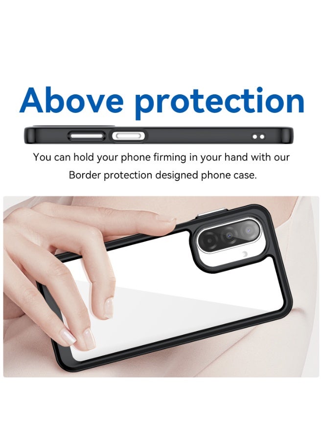 SanHu for Samsung Galaxy A17 4G/5G Case Cover, High Quality Hard Backplane Soft Border Pure and Bright Comfortable Feel Cell Phone Protective Case for Samsung Galaxy A17 4G/5G, Black - Image 4