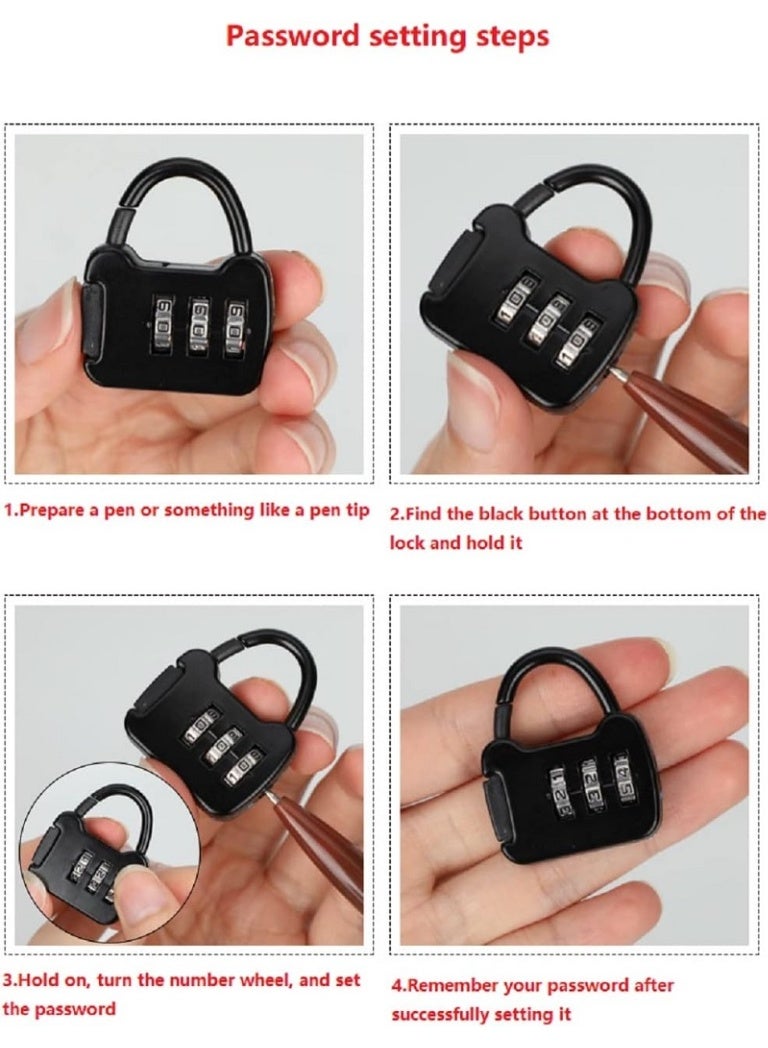 3 Digit Mini Security Lock for Reliable Protection on the Go - for Suitcases, Laptops, Lockers (Multicolor) - Image 3