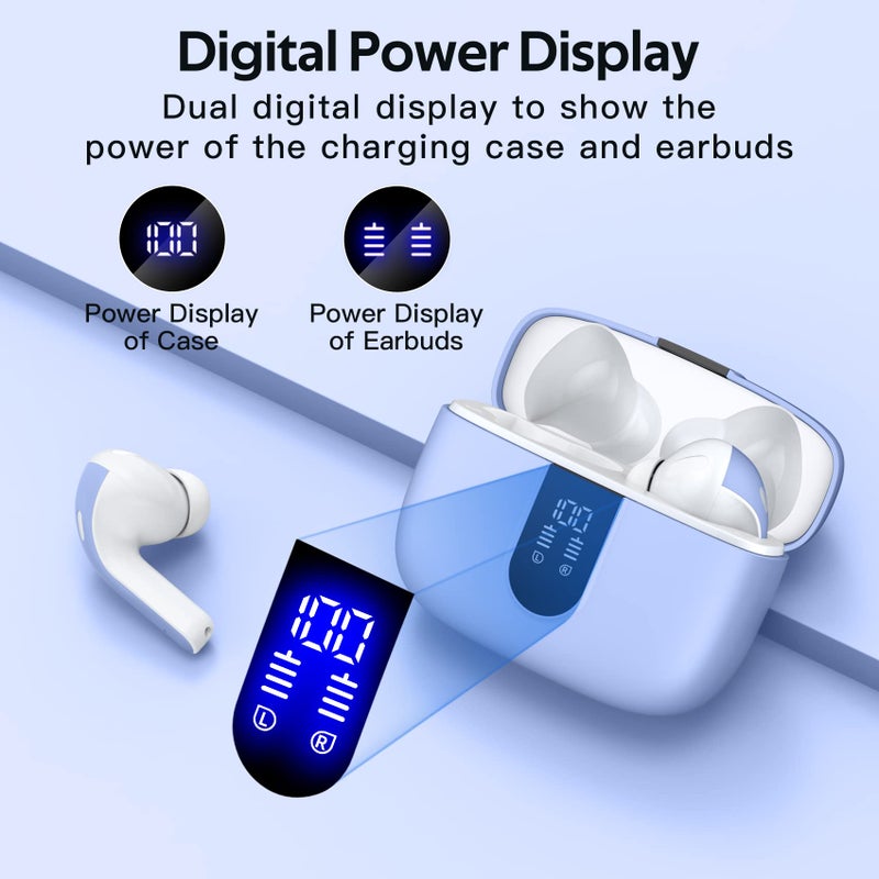 TAGRY Bluetooth Headphones True Wireless Earbuds 60H Playback LED Power Display Earphones with Wireless Charging Case IPX5 Waterproof in-Ear Ear buds with Mic for TV Smart Phone Laptop Computer Sports - Image 2