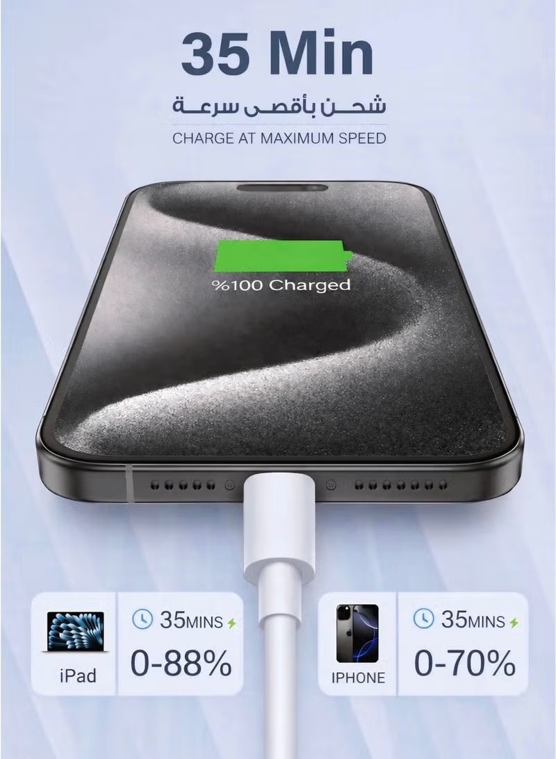 فلوينغ كابل شحن USB-C إلى Lightning بطول 1 متر، معتمد من MFi، يدعم الشحن السريع PD بقدرة 20 واط ونقل البيانات، متوافق مع iPhone 14 و14 Plus و14 Pro و14 Pro Max، وسلسلة iPhone 13 و12 و11، وiPhone XS وXR وX و8، بالإضافة إلى أجهزة iPad - Image 4