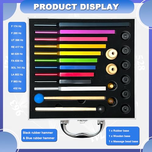 TENFLY Solfeggio Tuning Fork Set - 10 Tuning Forks Perfect for DNA Healing, Chakra, Sound Therapy, Multicolour, with Exquisite Aluminum Gift Box (174 Hz, 285 Hz, 396 Hz, 417 Hz, 432Hz, 528 Hz etc) - Image 3