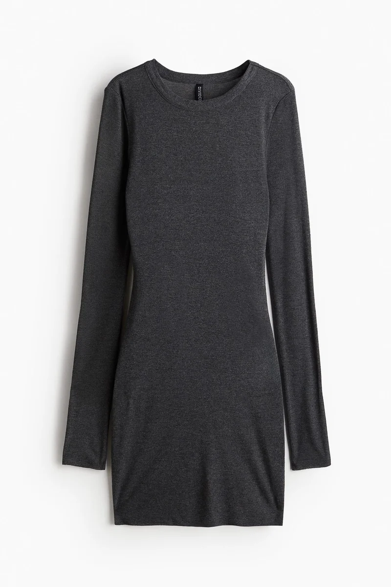 اتش اند ام فستان بوديكون من نسيج مضلع مرن