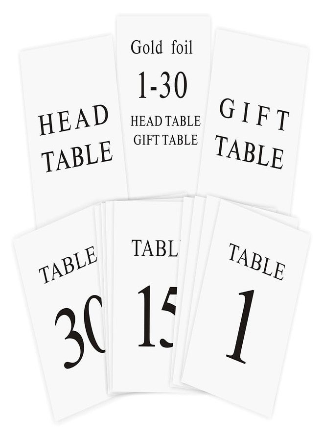 KIUKIUO Black Wedding Table Numbers, 1-30, Centerpiece Decorations, Double Sided 4x6, Numbers and Head Table Card Included - Image 1