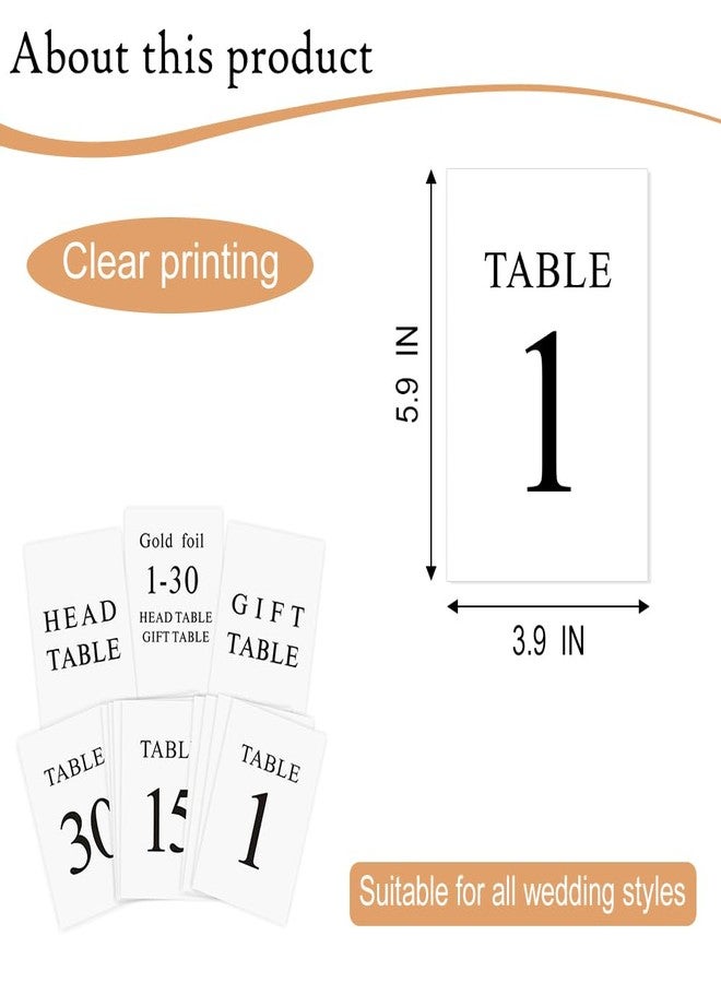 KIUKIUO Black Wedding Table Numbers, 1-30, Centerpiece Decorations, Double Sided 4x6, Numbers and Head Table Card Included - Image 2
