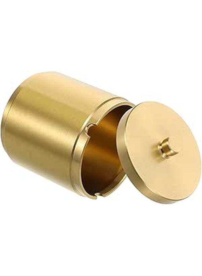 Brass Windproof Auto Ashtray With Lid Portable Car Cup Holder Container For Travel - Image 1