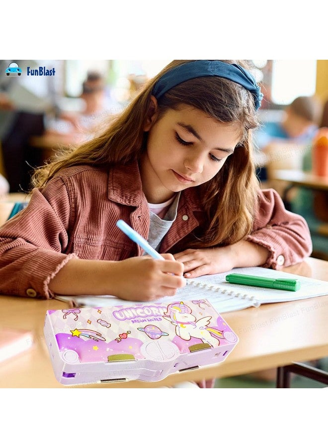 FunBlast Pencil Box for Girls, Multifunctional Pencil Box for Kids, Unicorn Pencil Box, Kids Pencil Box for Girls, Pop Up Pencil Box, Unicorn Return Gifts for Kids - Plastic (Purple) - Image 4