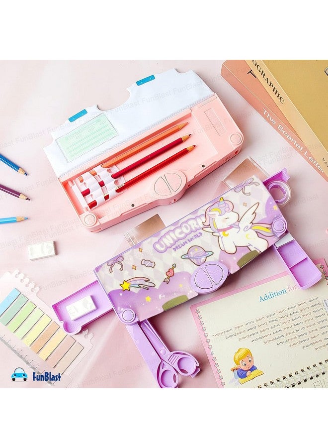 FunBlast Pencil Box for Girls, Multifunctional Pencil Box for Kids, Unicorn Pencil Box, Kids Pencil Box for Girls, Pop Up Pencil Box, Unicorn Return Gifts for Kids - Plastic (Purple) - Image 5