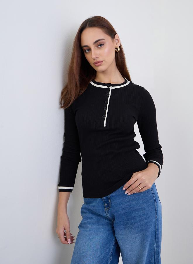 Styli High Rise Faded Straight Fit Jeans - Image 1