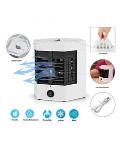 160ML USB POWERED 2 POWER OPTIONS ARCTIC COOL ULTRA-PRO HOME & OFFICE PORTABLE AIR CONDITIONER WITH TWO 200ML WATER CONTAINERS (L6 X W6.7 X H6.7)INCH