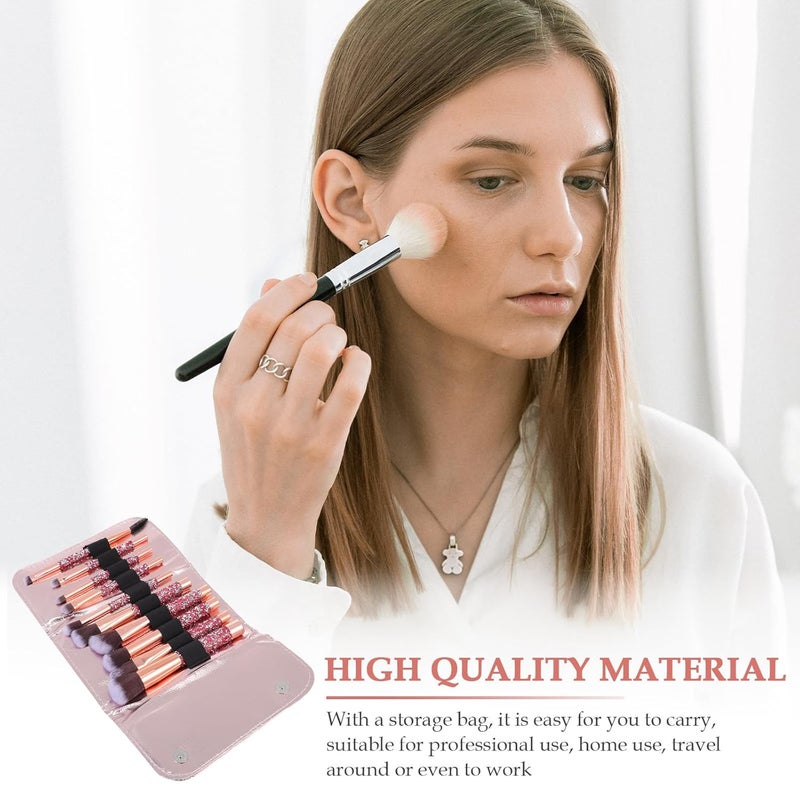 Professional Makeup Brush Set with Storage Bag Dense Bristles for Powder Eyeshadow Blending - Image 5