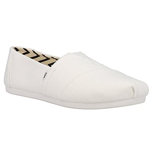 TOMS Women's Alpargata Recycled Cotton Canvas Slip On Sneaker White Recycled Cotton Canvas - Image 3