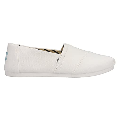 TOMS Women's Alpargata Recycled Cotton Canvas Slip On Sneaker White Recycled Cotton Canvas - Image 2