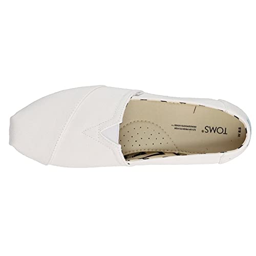 TOMS Women's Alpargata Recycled Cotton Canvas Slip On Sneaker White Recycled Cotton Canvas - Image 5