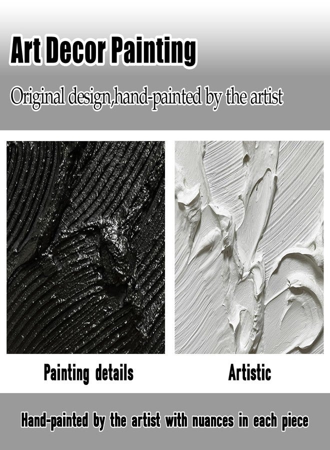 CGXART لوحة جدارية تجريدية من قماش CGXART لغرفة النوم، صور بالأبيض والأسود، ديكور جداري لغرفة المعيشة، لوحة جدارية مرسومة يدويًا بأسلوب بسيط للحمام، مقاس 20 × 40 بوصة - Image 4