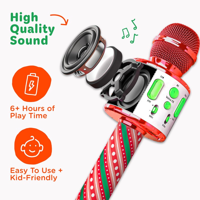 Move2Play, Christmas Karaoke Microphone | Includes Pre-Loaded Songs & Bluetooth | Kids Toy for All Ages 2, 3, 4, 5, 6+ Year Old Girls, Boys & Toddlers | Stocking Stuffer - Image 5