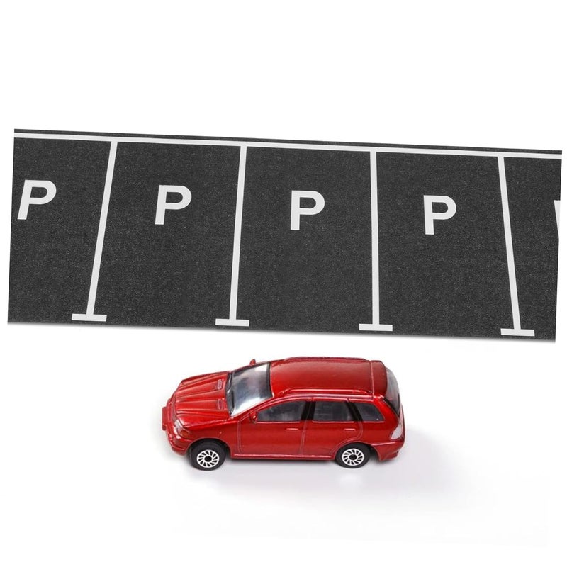 Veemoon 1roll Lot Designed Tape for Miniature Parking Lot Layout Boy Parking Space Prop Creativity and Cognitive Skills Includes Traffic Signs and Road Lines for Family Activities - Image 5