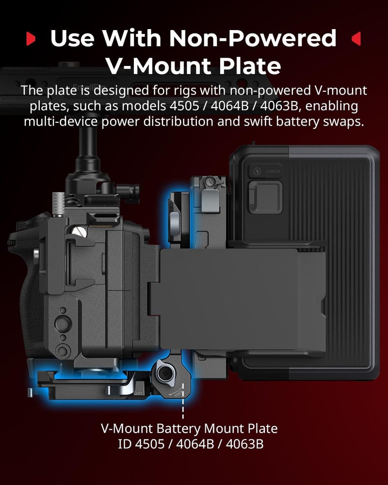 SMALLRIG V Mount Battery Plate with LCD Screen Protector, D-Tap & USB-C Supply, Compact Camera Video Rig for Mirrorless/DSLR, for NEEWER V Mount Battery PS099E - Image 3
