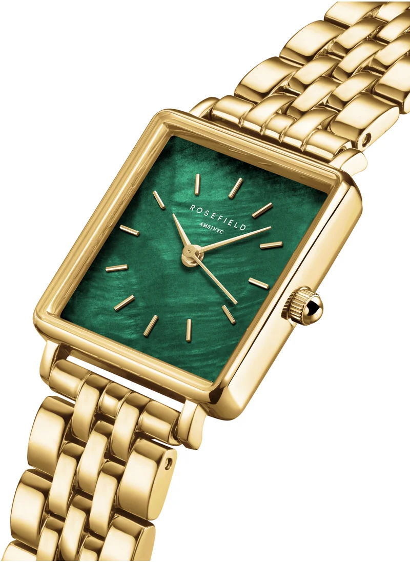 RoseField Rosefield Boxy XS Emerald Steel Gold Women Watch - BEGSG-Q050