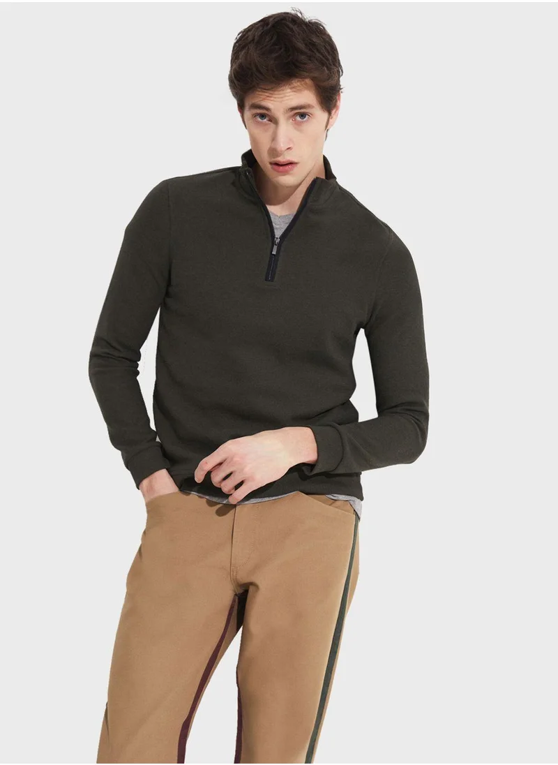 جون Essentail Half Zipper Sweatshirt
