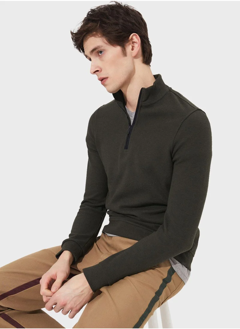 جون Essentail Half Zipper Sweatshirt