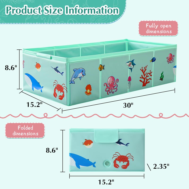 Tohetsuzp Portable Foldable Baby Bathtub with Drain Plug, 30" L x 15.2" W x 8.6" H Kids Travel Tub, Converts Shower to Tub, No Assembly Folds Flat for Storage, for Infant Toddler 6M-5 Years, Gray - Image 4
