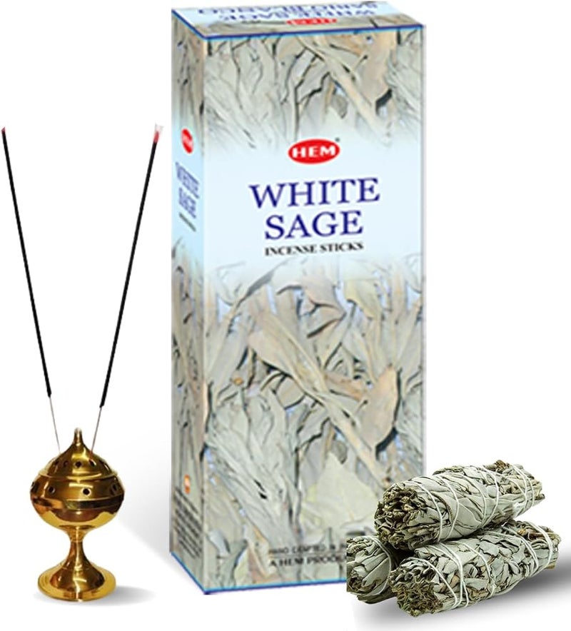 HEM White Sage Tubes Incense, 20g, Box of Six - Image 1