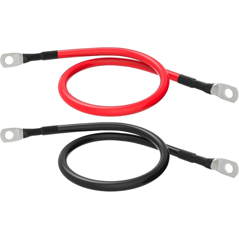 كابل بطارية 8 AWG، عبوة من 4 قطع، بطول 9 بوصات، مع 8 أطراف SC10 للقوارب والسيارات والمركبات الترفيهية - Image 1