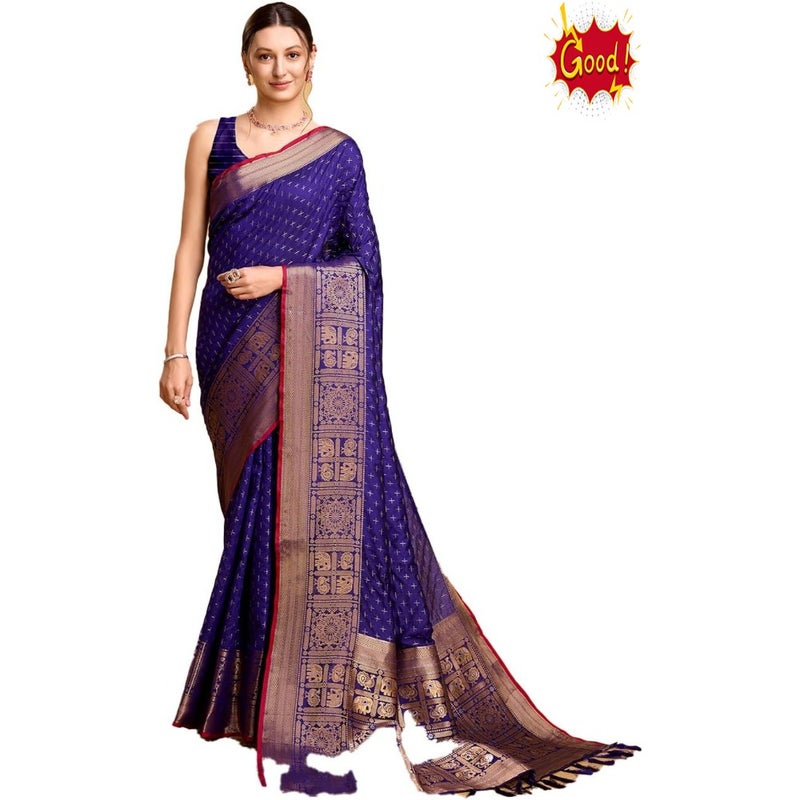 Women's Soft Litchi Silk Banarasi Silk Saree Str-Aarita - Image 1