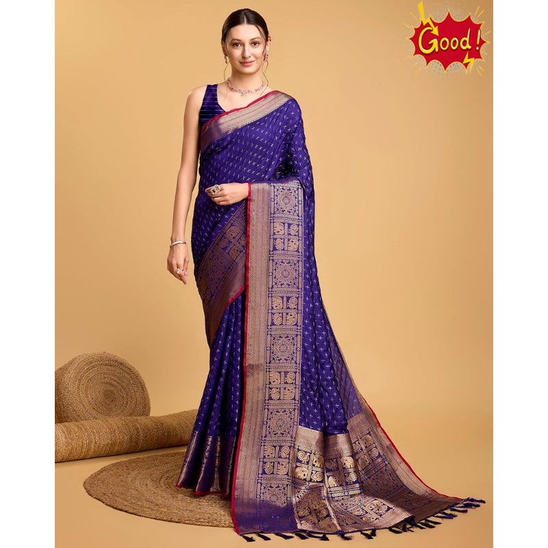 Women's Soft Litchi Silk Banarasi Silk Saree Str-Aarita - Image 2