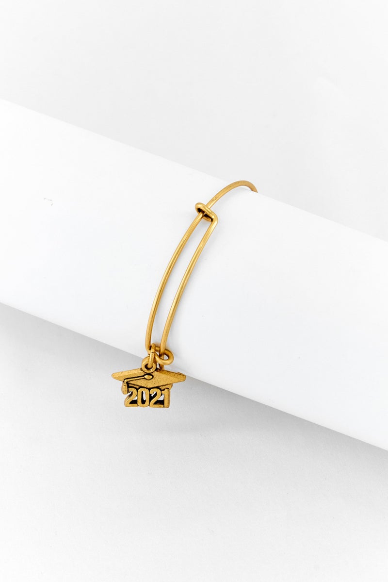 ALEX AND ANI Women Expandable Wire Bangle Charm Bracelet, Gold - Image 3