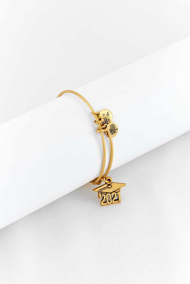 ALEX AND ANI Women Expandable Wire Bangle Charm Bracelet, Gold - Image 1