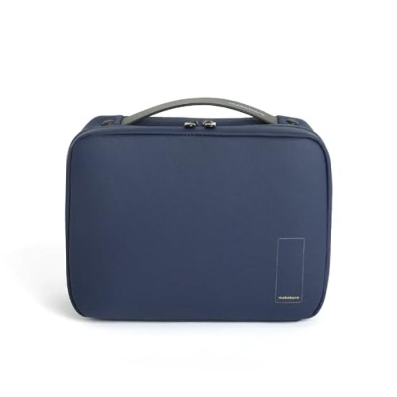 Hanging toiletry bag for travel use, made of durable black nylon, featuring 3 split compartments and a hook for easy hanging, ideal as a birthday or anniversary gift - Image 1