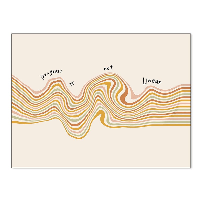 enttgo Modern Motivational Mental Health Posters Progress Is Not Linear Quote Wall Art Kids Therapy Canvas Prints for Counselor Office Wall Decor 12X16 inch Unframed - Image 2