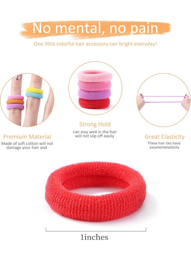 Jollybows 300pcs Baby Hair Ties Girls Elastic Hair Accessories Small Nylon Hair Bands for Toddler Infant Ponytail Holders 1" 30 Colors Mini Kids Hairband - Image 2