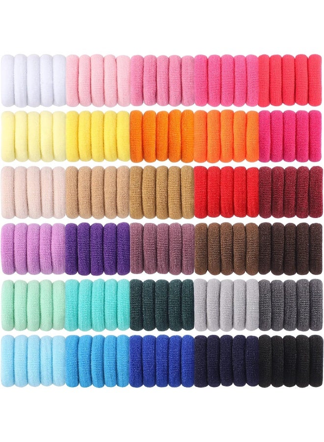 Jollybows 300pcs Baby Hair Ties Girls Elastic Hair Accessories Small Nylon Hair Bands for Toddler Infant Ponytail Holders 1" 30 Colors Mini Kids Hairband - Image 1