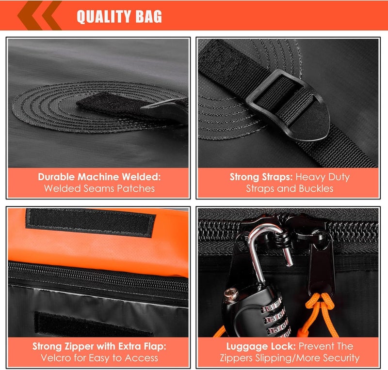 MeeFar Hitch Mount Cargo Carrier Bag Soft Shell 100% Waterproof 20 Cubic Feet (59" 24" 24") Include 8 Reinforced Straps for Truck Pickup All Vehicle with Steel Cargo Basket - Image 4
