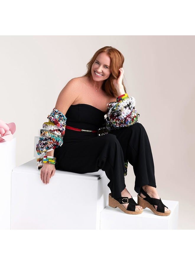 clarks Women's Giselle Dove Wedge Sandal, Black Nubuck, 10 - Image 2