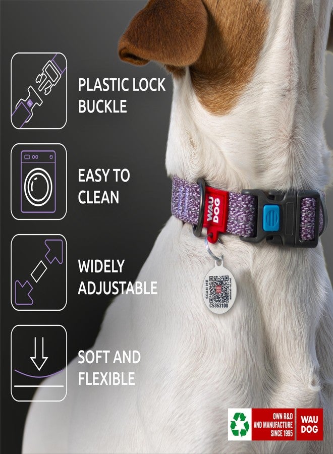 WAUDOG Reflective Cotton Dog Collar Eco-Friendly Alt to Nylon Collar for Small Medium and Large Dogs - Pet Collar with QR ID Tag - Puppy Collar for Large Breed Dogs - Adjustable Male Female Dog Collar - Image 5