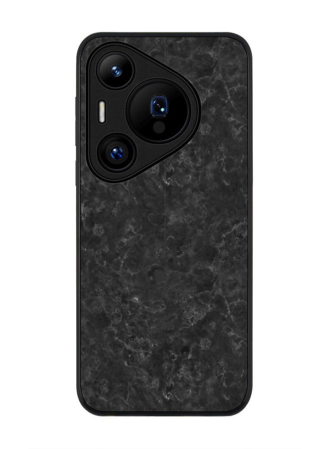 Stylizedd Rugged Black edge case for Huawei Pura 70, Slim fit Soft Case Flexible Rubber Edges Anti Drop TPU Gel Thin Cover -  Marble Texture Black - Image 1