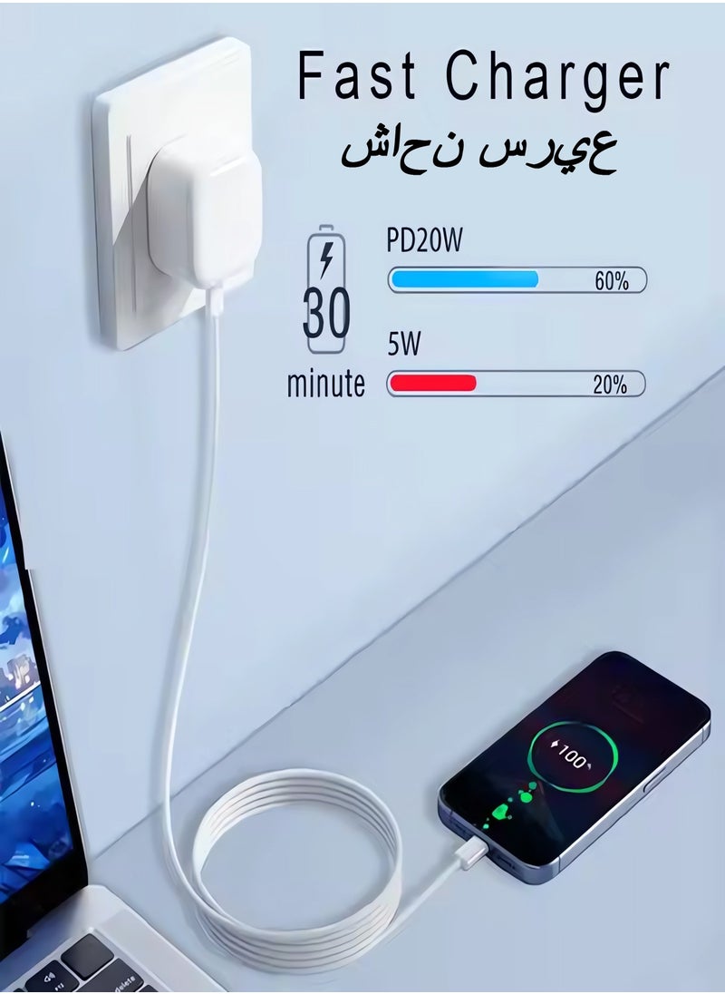 HEROCKX iPhone Charger Fast Charging 1Pack,20W PD USB C Wall Charger with 6FT Fast Charging Cable - Fast Charger for iPhone 14/14 Pro Max/13/13 Pro/12/12 Pro/11/11 Pro/XS, Pad  - Image 4