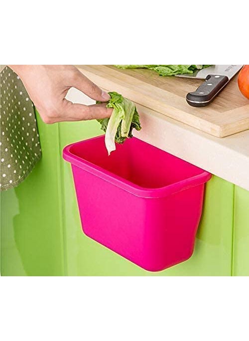 SHOPOLIFE Small Garbage Holder Stand for Car Kitchen Sink Cabinet Drawer Hanging Vegetable Fruits Waste Bin Bathroom Cosmetic Makeup Organizer Toiletry Box for Women Men 1 Pc Multicolor  - Image 3