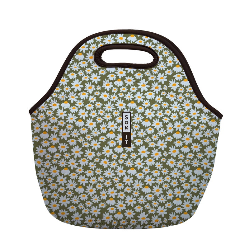 Sok It LunchTote Zippered Bag Insulated Neoprene Caddy (Chamomile China, Large 4.5 Quart Lunch Tote) - Image 1