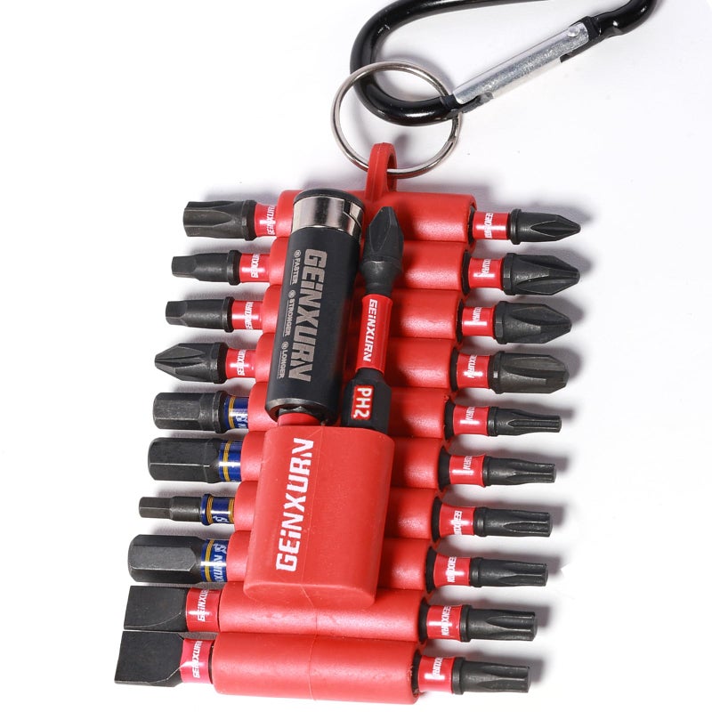 Geinxurn 22 Pieces Multi Impact Screwdriver Bits Set,Magnetic S2 Steel Insert Power Bits with Organizer Sleeve and Storage Strip - Image 1