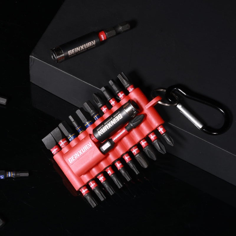 Geinxurn 22 Pieces Multi Impact Screwdriver Bits Set,Magnetic S2 Steel Insert Power Bits with Organizer Sleeve and Storage Strip - Image 3